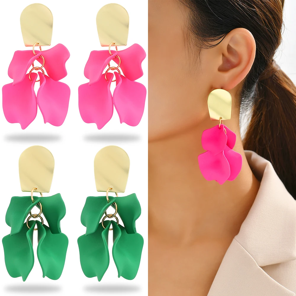 Elegant Korean Fashion Acrylic Flower Petals Big Dangle Earrings For Women 2023 Trend Luxury Piercing Bridal Charm Jewelry Gift
Elegant Korean Fashion Acrylic Flower Petals Big Dangle Earrings For Women 2023 Trend Luxury Piercing Bridal Charm Jewelry Gift