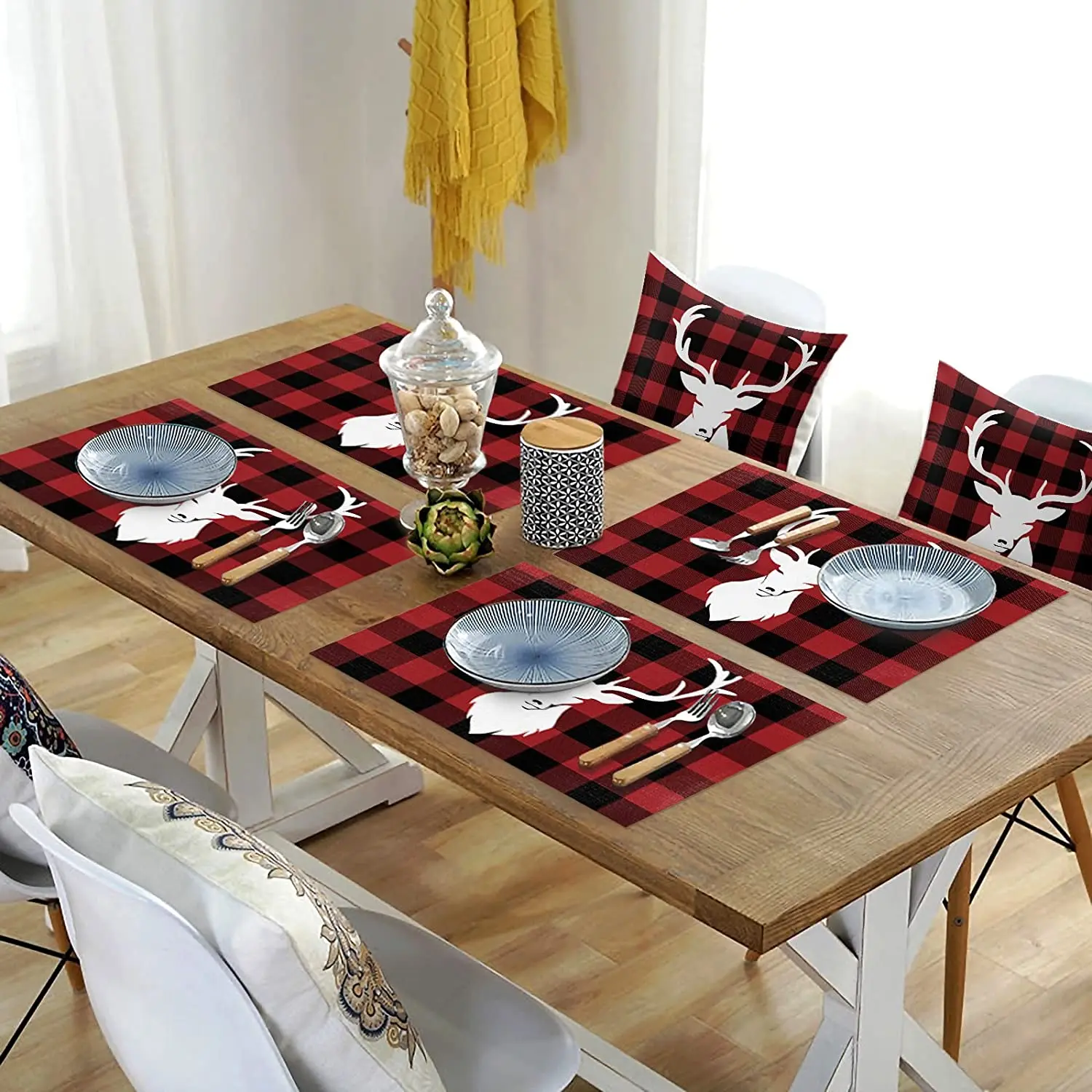 Christmas Set of 4 Placemats Stain Proof Waterproof Decorative Kitchen Dining Table Mats PVC Rectangle Pad Placemats Christmas
Christmas Set of 4 Placemats Stain Proof Waterproof Decorative Kitchen Dining Table Mats PVC Rectangle Pad Placemats Christmas