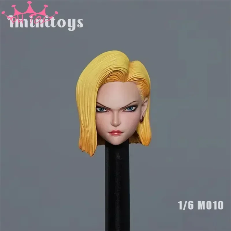 M010 1/6 1/12 Масштаб Android18 Красота Девушка Голова играла Лазурита Скульптурная модель