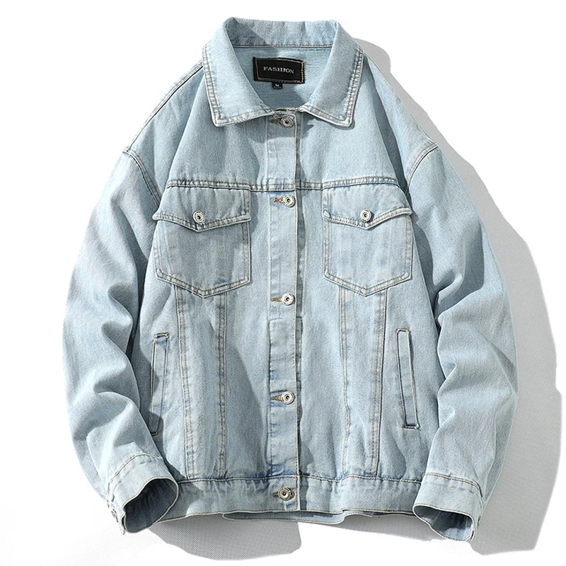 Cartoon Print Men's Loose Denim Jacket Fashion Youth Personality Large Size Cotton Denim Coat/classic Light Blue Man Denim Tops
Cartoon Print Men's Loose Denim Jacket Fashion Youth Personality Large Size Cotton Denim Coat/classic Light Blue Man Denim Tops