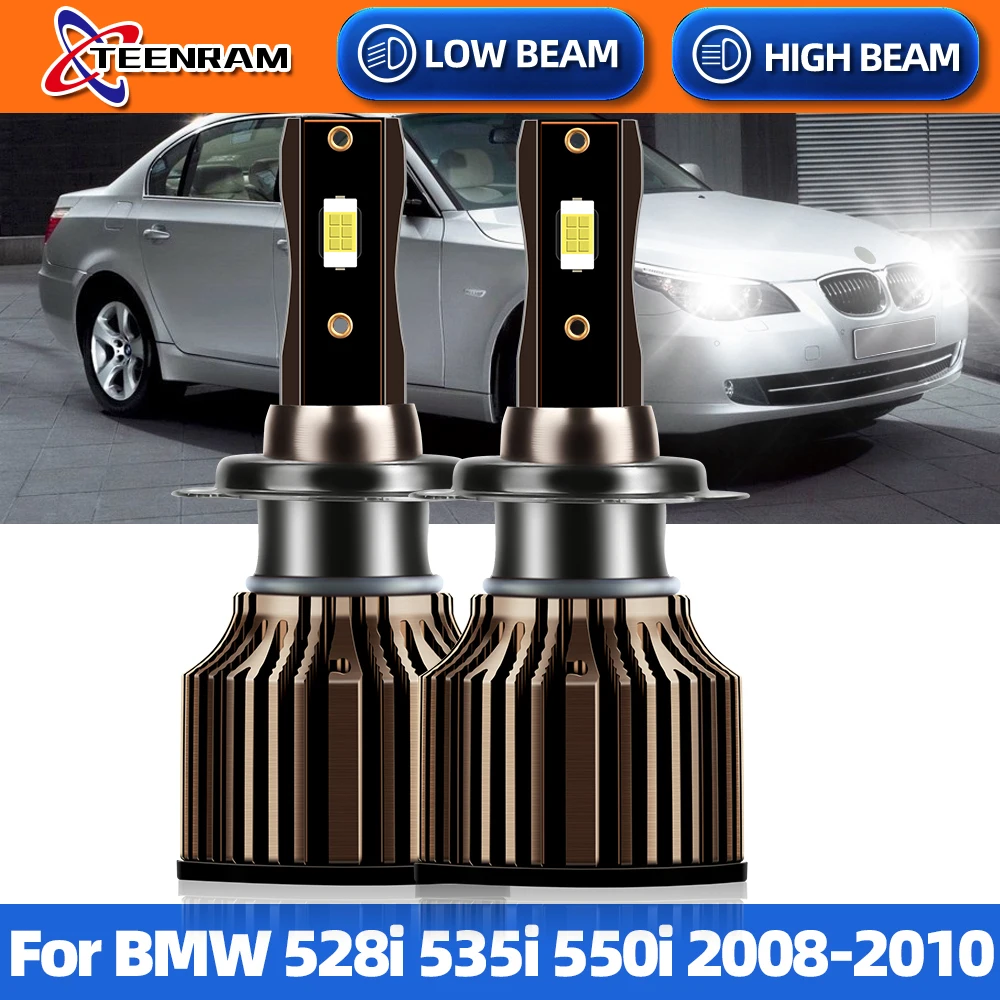 

H7 светодиодный лампы для автомобильных фар турбо головная лампа 3570 CSP чипы светодиодный автомобильные лампы 6000 К белый 12В для BMW 528i 535i 550i 2008-2010