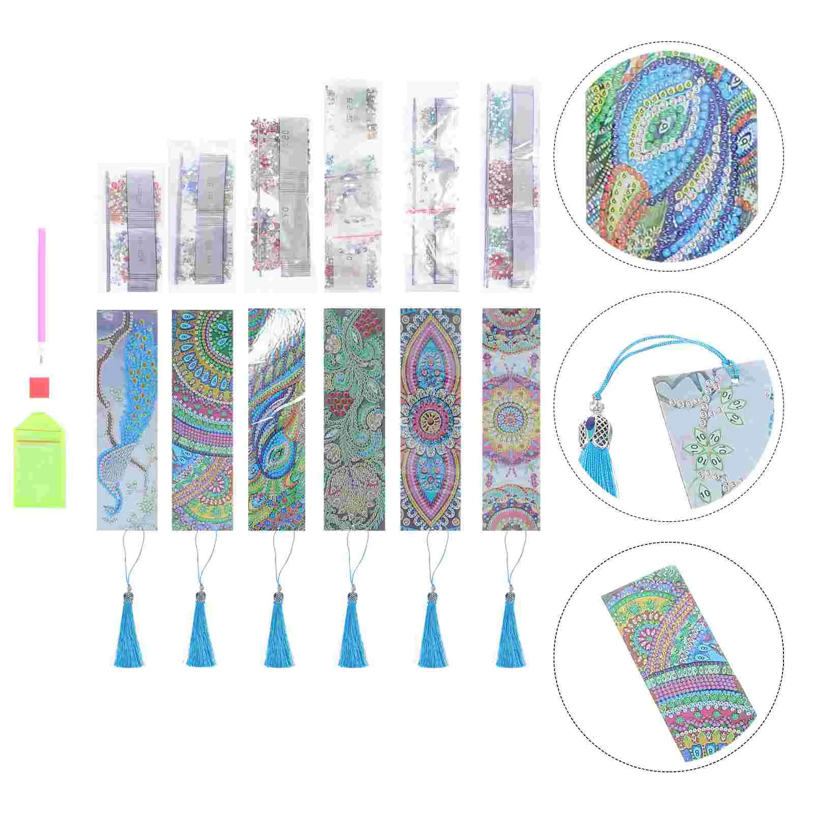 6 Sets DIY Bookmarks Diamond Picture Resin Rhinestone Gift Bookmarks with Ttassels for Students
6 Sets DIY Bookmarks Diamond Picture Resin Rhinestone Gift Bookmarks with Ttassels for Students