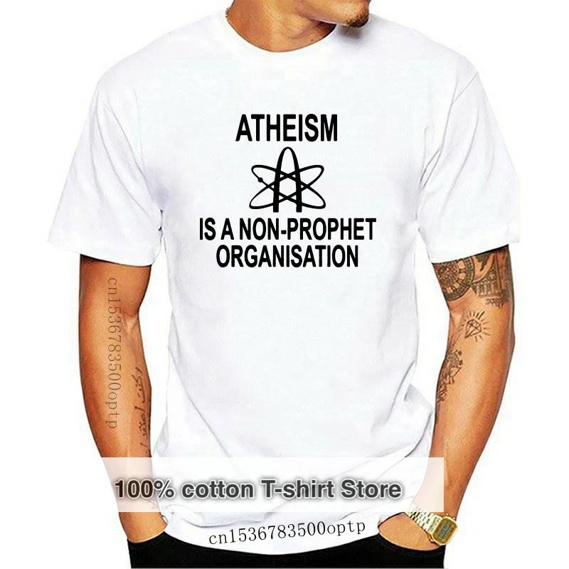 

Новая забавная Мужская футболка с надписью «атеизм-это не Пророк», шутка, религия, Бог, вера