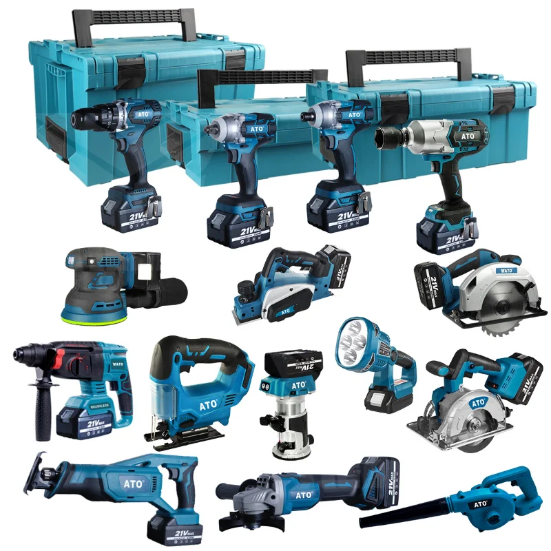 ATO CB2007 brushless cordless screwdriver impact driver reciprocating saw rotary hammer drill 7 in 1 power tools combo kits
ATO CB2007 brushless cordless screwdriver impact driver reciprocating saw rotary hammer drill 7 in 1 power tools combo kits