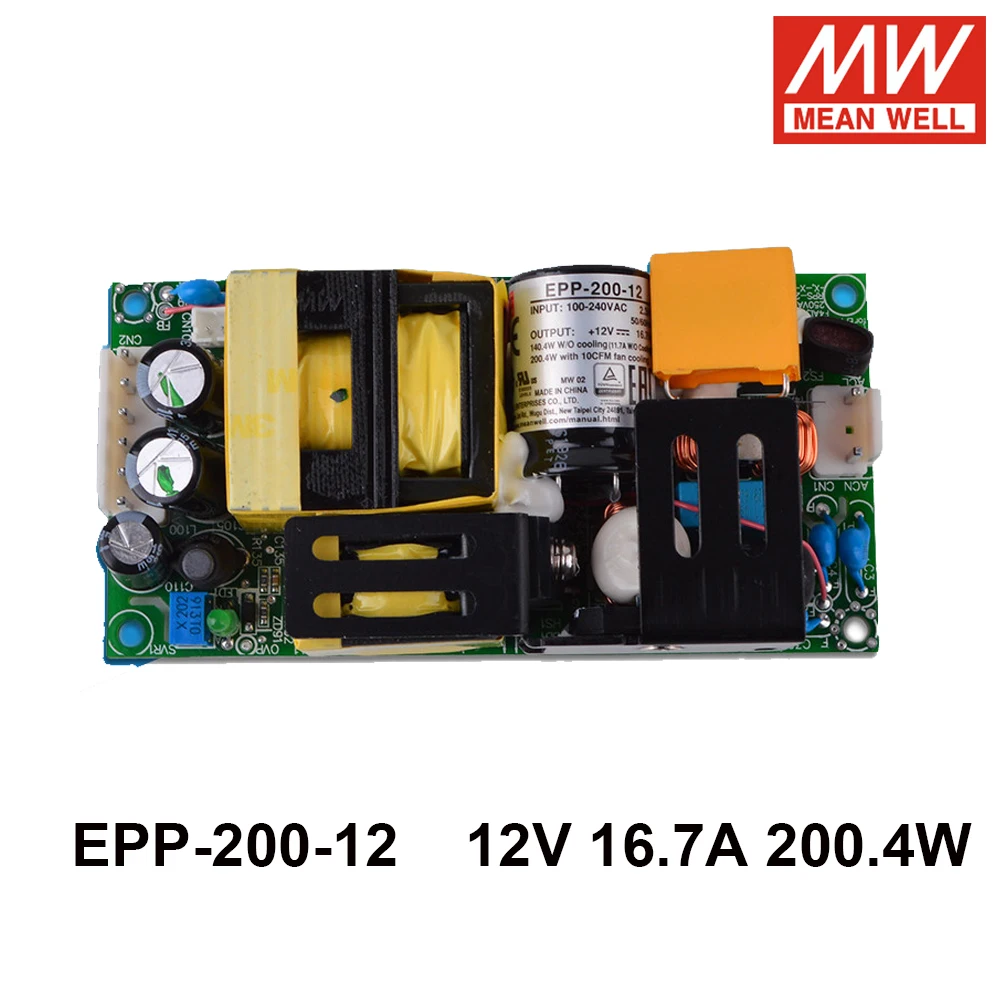 Mean Well EPP-200-12 110V/220V AC TO DC 12V 16.7A 200.4W Open Frame Single Output Switching Power Supply Meanwell PFC Driver
Mean Well EPP-200-12 110V/220V AC TO DC 12V 16.7A 200.4W Open Frame Single Output Switching Power Supply Meanwell PFC Driver