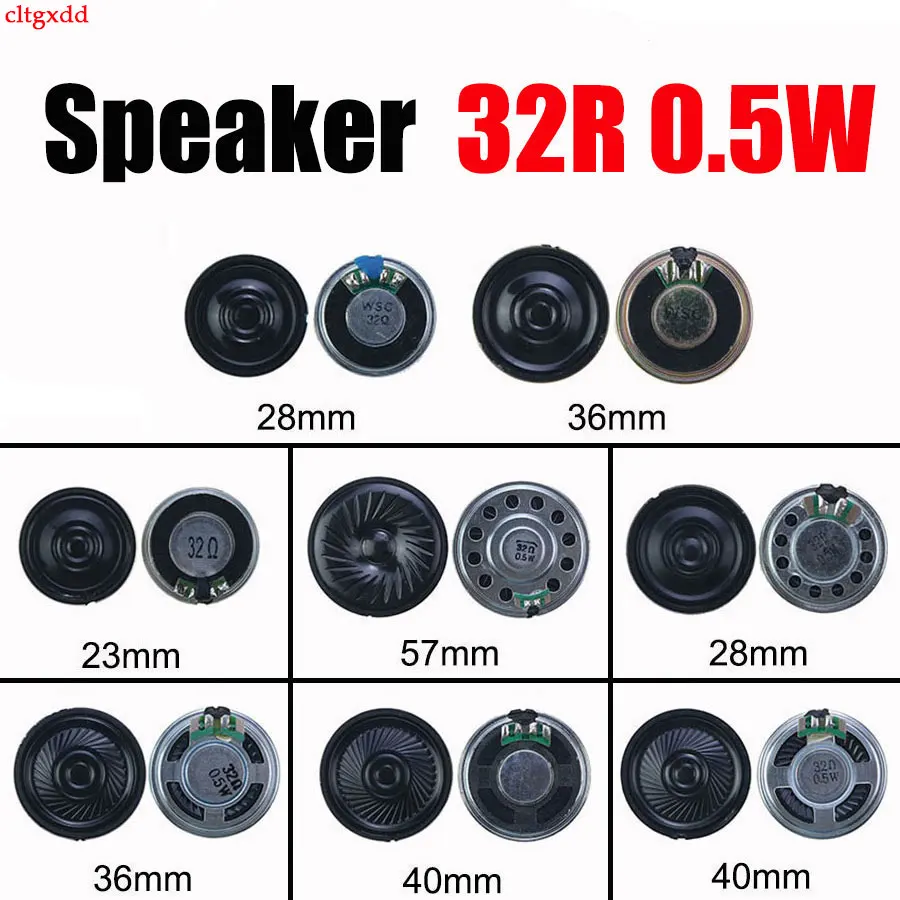 2PCS 32 ohm 0.5W small speaker 23mm28mm36mm40mm57mm diameter loudspeaker ultra-thin big speaker 32R 0.5W
2PCS 32 ohm 0.5W small speaker 23mm28mm36mm40mm57mm diameter loudspeaker ultra-thin big speaker 32R 0.5W