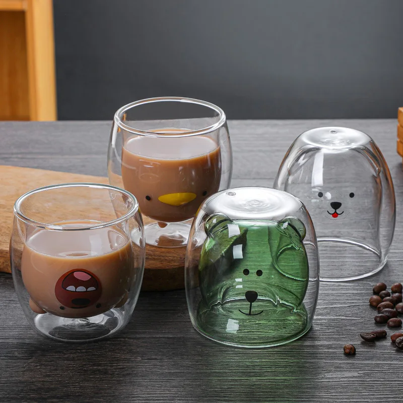Transparent Double Wall Glass Cup Lovely Animal Heat Resistant Glass Breakfast Cup Creative Cartoon Mug Juice Milk Cup 250/ml
Transparent Double Wall Glass Cup Lovely Animal Heat Resistant Glass Breakfast Cup Creative Cartoon Mug Juice Milk Cup 250/ml