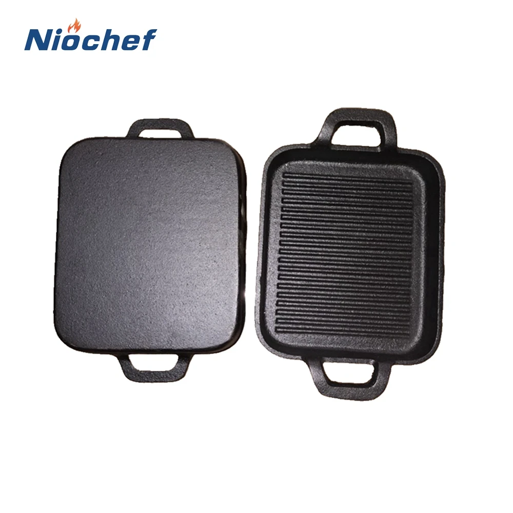 18X22CM Rectangular Cast Iron Double Ear Stripe Baking Pan Roasted Steak Uncoated Gas Induction Cooker Universal Cooking Tools
18X22CM Rectangular Cast Iron Double Ear Stripe Baking Pan Roasted Steak Uncoated Gas Induction Cooker Universal Cooking Tools