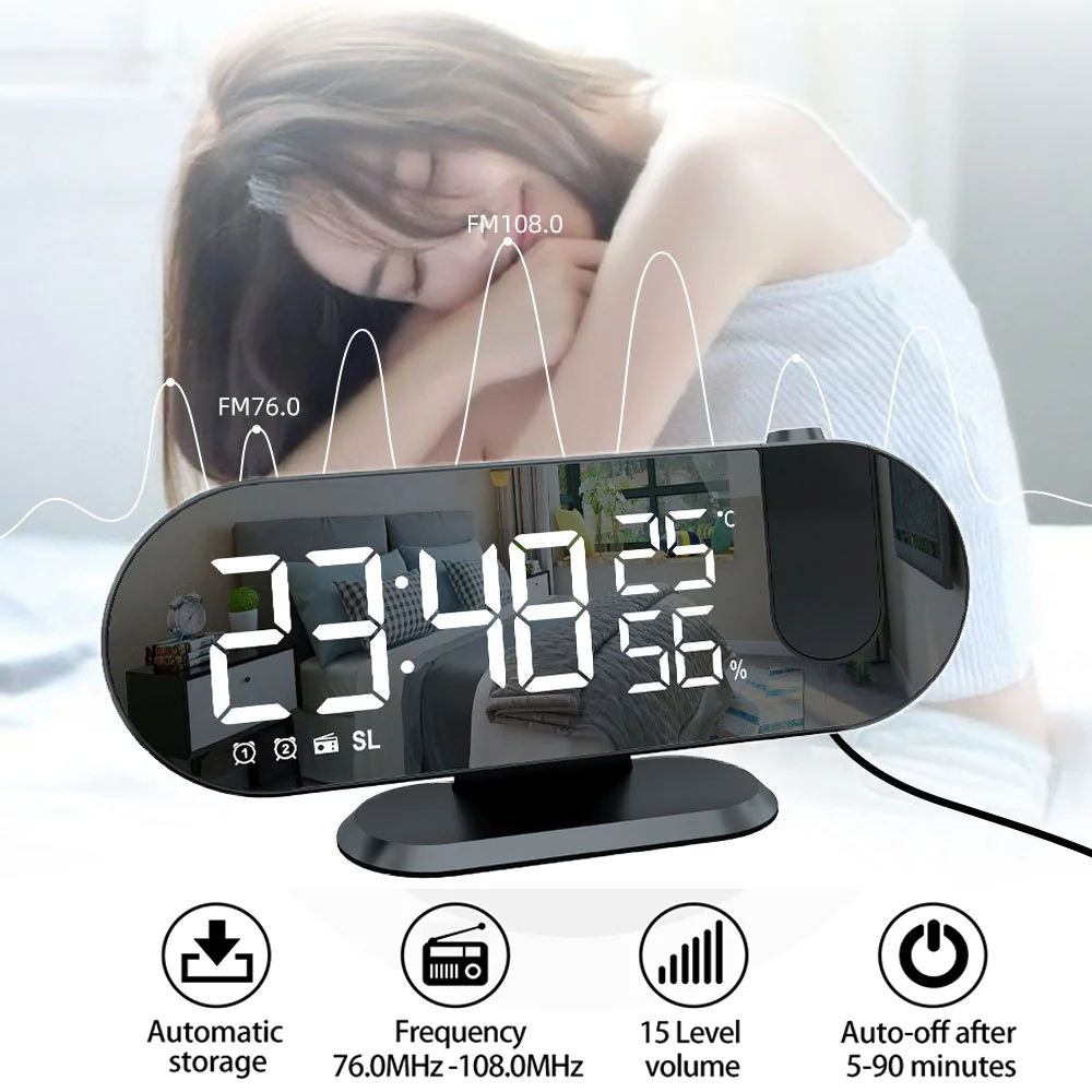 FM-радио светодиодный цифровой смарт-будильник часы настольные электронные USB