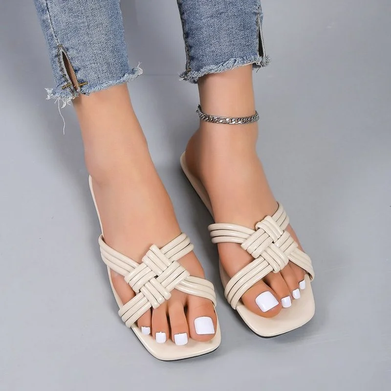 Women Weave Flats Slippers 2022 Summer New Casual Sandals Fashion Slides Women Shoes Open Toe Flip Flops Walking Mujer Zapatos
Women Weave Flats Slippers 2022 Summer New Casual Sandals Fashion Slides Women Shoes Open Toe Flip Flops Walking Mujer Zapatos