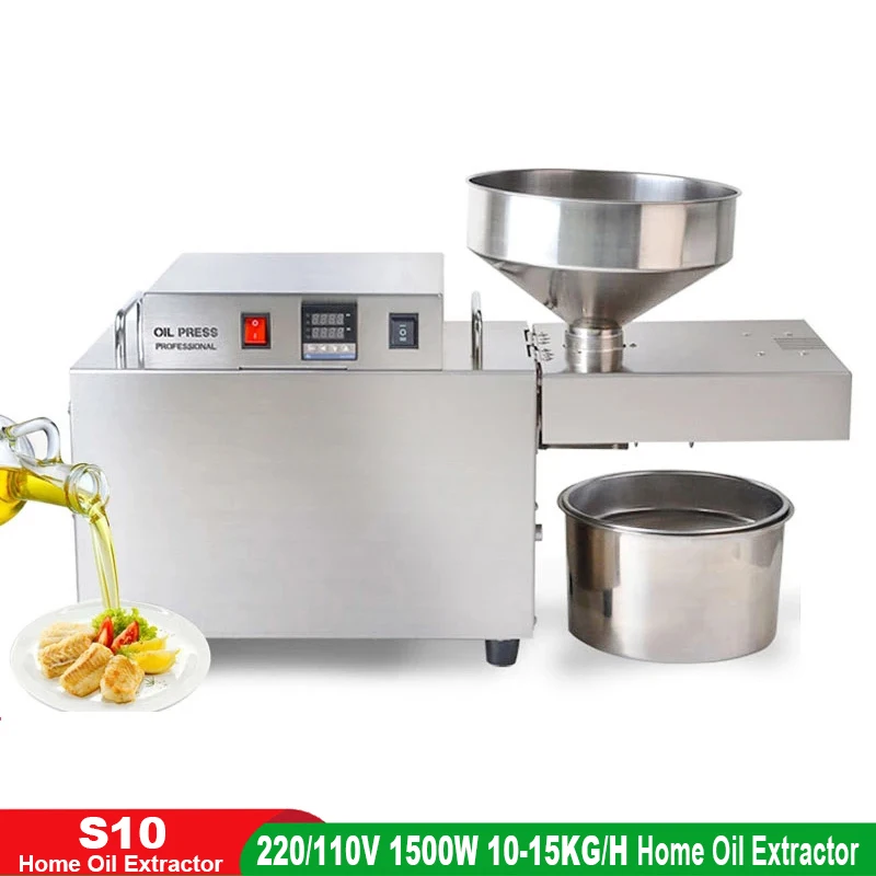 S10 Intelligent Stainless Steel Oil Press, Small Commercial Oil Press, Cold Press Machine, Walnut Oil Press 1500W
S10 Intelligent Stainless Steel Oil Press, Small Commercial Oil Press, Cold Press Machine, Walnut Oil Press 1500W