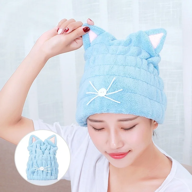 Cute Cat Microfiber Hair-drying Towel Bath Cap Strong Absorbing Drying Long Soft Special Dry Hair Cap Towel with Coral Velvet
Cute Cat Microfiber Hair-drying Towel Bath Cap Strong Absorbing Drying Long Soft Special Dry Hair Cap Towel with Coral Velvet