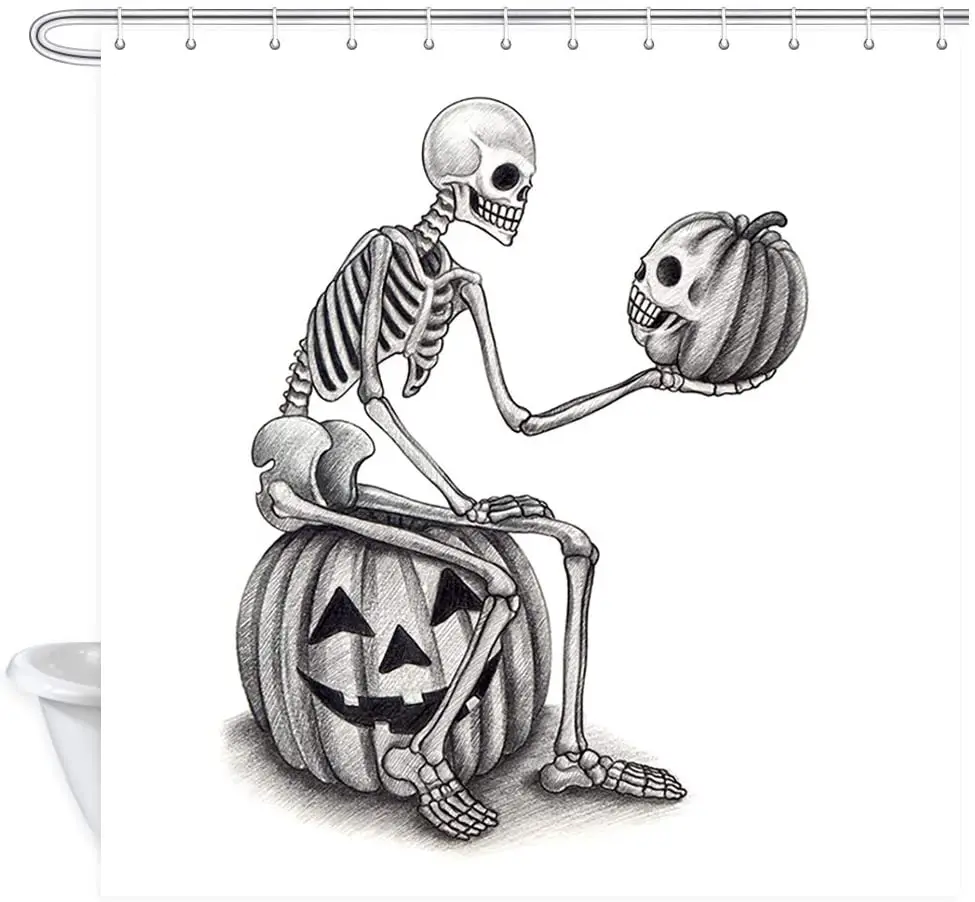 Halloween Shower Curtain Skeleton Pumpkin Terror Decor Polyester Fabric Waterproof Bathroom Bath Curtains 12 Hooks Included
Halloween Shower Curtain Skeleton Pumpkin Terror Decor Polyester Fabric Waterproof Bathroom Bath Curtains 12 Hooks Included
