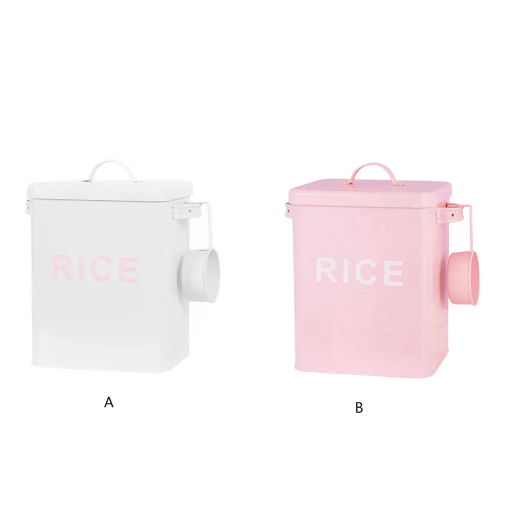 Metal Canister Rice Buckets Grain Tin Case Lid Scoop Pet Dog Food Room
Metal Canister Rice Buckets Grain Tin Case Lid Scoop Pet Dog Food Room