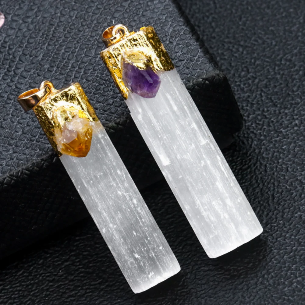 Orgone Natural Gemstone Gypsum Prism Pendant Amethyst Topaz Point Energy Nacklace DIY Making Chakra Yoga Meditation Jewelry Gift
Orgone Natural Gemstone Gypsum Prism Pendant Amethyst Topaz Point Energy Nacklace DIY Making Chakra Yoga Meditation Jewelry Gift