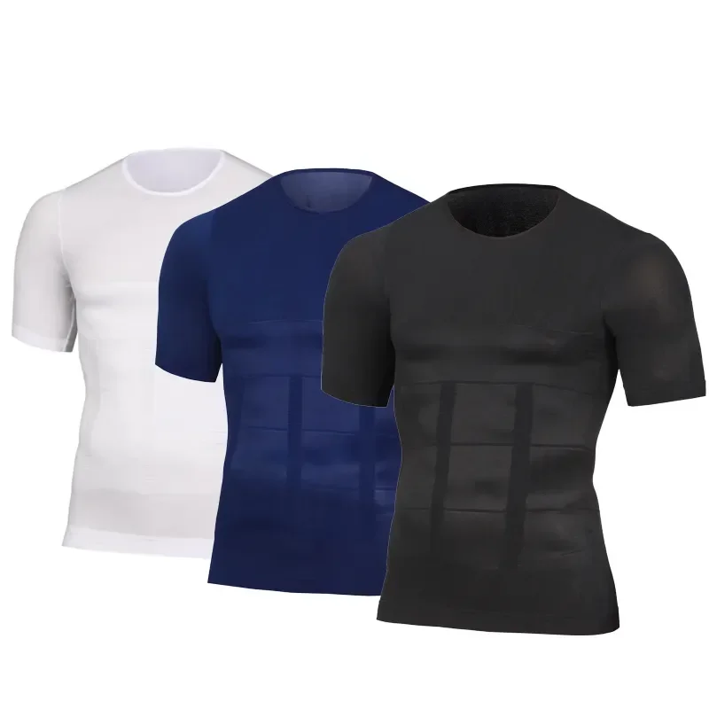 

Мужская облегающая футболка, быстрая обжигающая рубашка для сжигания жира, компрессионная рубашка для груди, сухая похудение, осанка для живота, мужской жилет для похудения