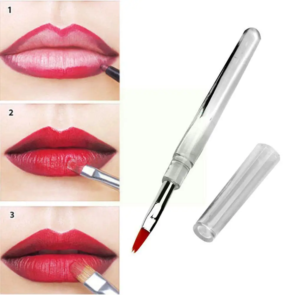 

Single Makeup Lip Brush Lipstick Lip Gloss Applicator Handle Makeup Wooden Beautiful Brush Tool Lips Make Soft Up Portable S2p4