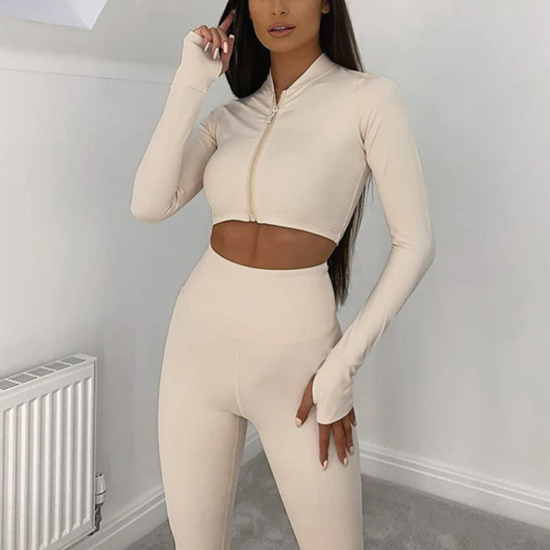 Women's Tracksuit Long Sleeve Yoga Suit for Fitness Two Piece Workout Sport Set Active Wear Women Outfit Sportswear Gym Clothing
Women's Tracksuit Long Sleeve Yoga Suit for Fitness Two Piece Workout Sport Set Active Wear Women Outfit Sportswear Gym Clothing