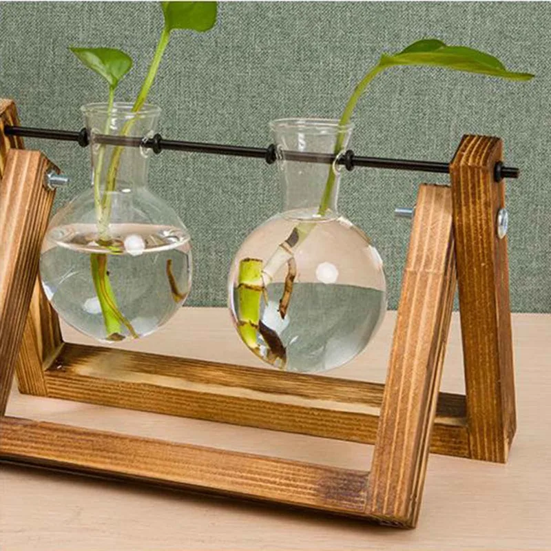 Wooden Frame Hydroponic Vase Decoration Home Bonsai Flower Plant Vases Vintage Flower Pot Transparent Glass Tabletop Plants
Wooden Frame Hydroponic Vase Decoration Home Bonsai Flower Plant Vases Vintage Flower Pot Transparent Glass Tabletop Plants