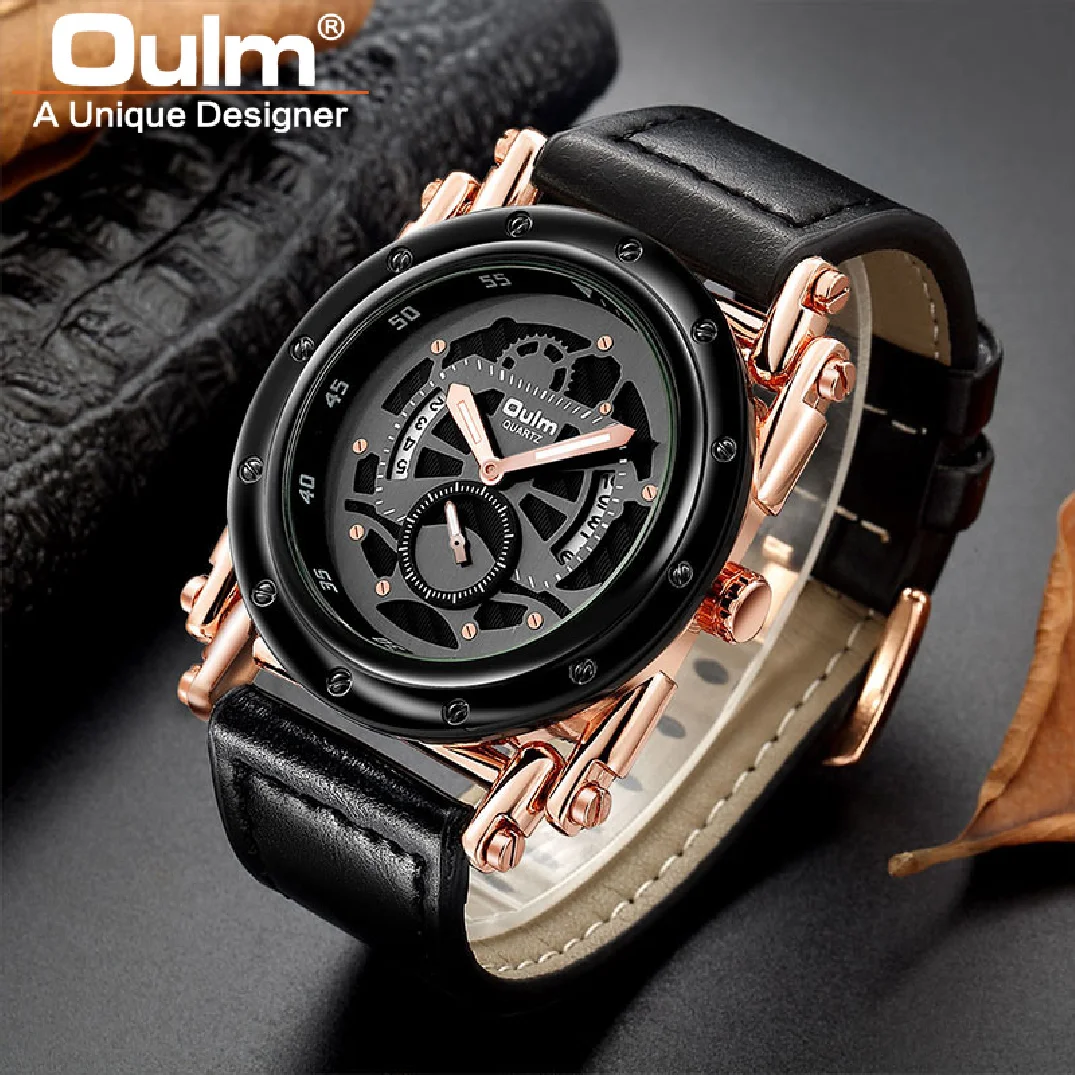 Oulm Cool Punk Men Watch Luxury Leather Quartz Male Watches Waterproof Sport Retro Fashion Gold Black Clock Dropshipping
Oulm Cool Punk Men Watch Luxury Leather Quartz Male Watches Waterproof Sport Retro Fashion Gold Black Clock Dropshipping