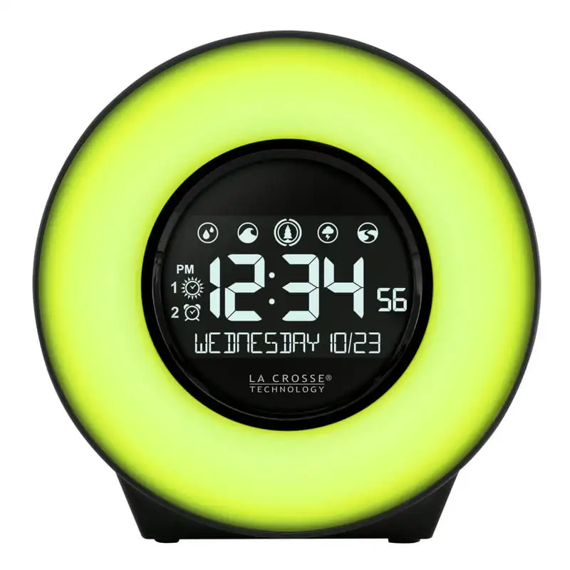 

Multi-Color Lighted Alarm Clock with Nature Sounds and USB Port, C83117-In Digital clocks Clock digital Desk clock Reloj de mesa