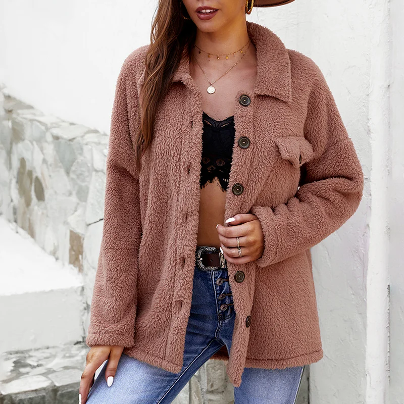Fleece Fur Coat Ladies 2022 New Autumn Winter Plush Jackets for Women Fashion Casual Single Brested Loose Warm Thick Outerwear
Fleece Fur Coat Ladies 2022 New Autumn Winter Plush Jackets for Women Fashion Casual Single Brested Loose Warm Thick Outerwear