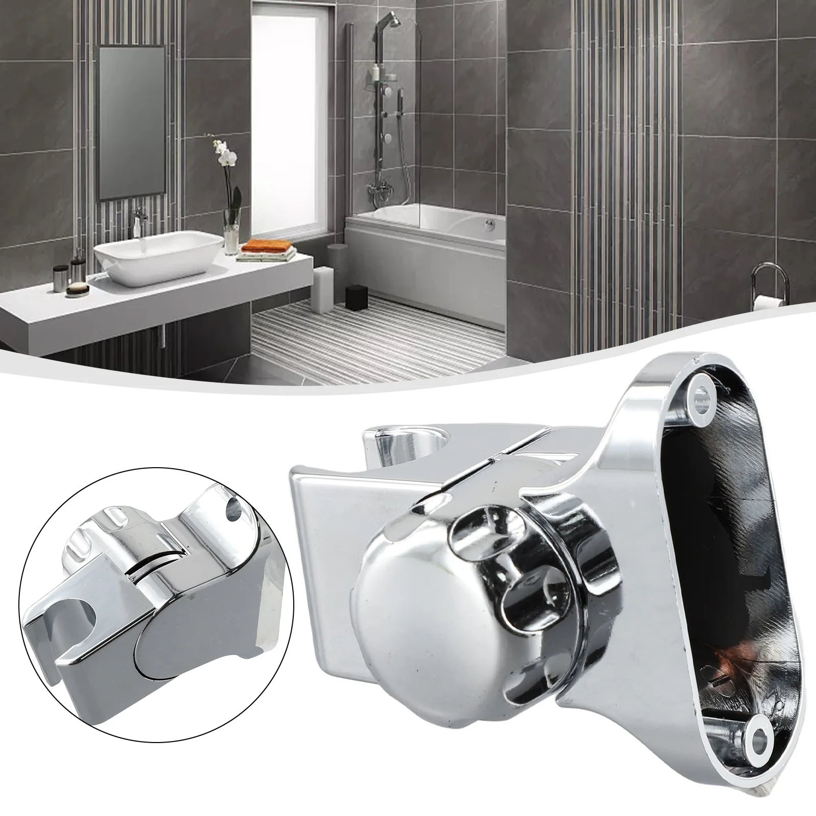 Shower Head Base Universal Shower Head Wall Mounting Bracket Durable ABS with Perforated Design & Chrome Plating
Shower Head Base Universal Shower Head Wall Mounting Bracket Durable ABS with Perforated Design & Chrome Plating