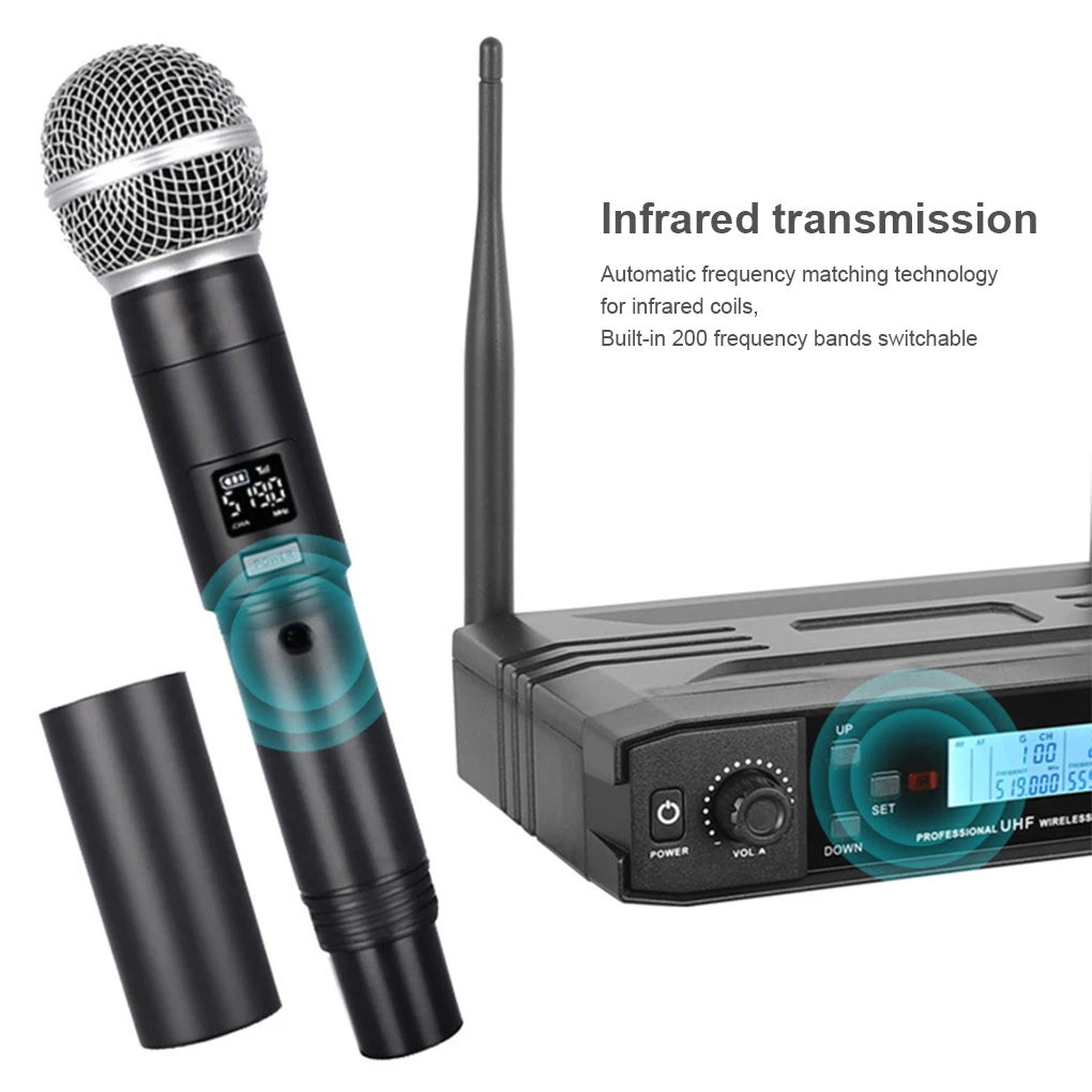 

2 Pieces Wireless Dynamic Microphone Club Party Nightclub Stage Performance Home KTV Karaokes Chatting Meeting Mic