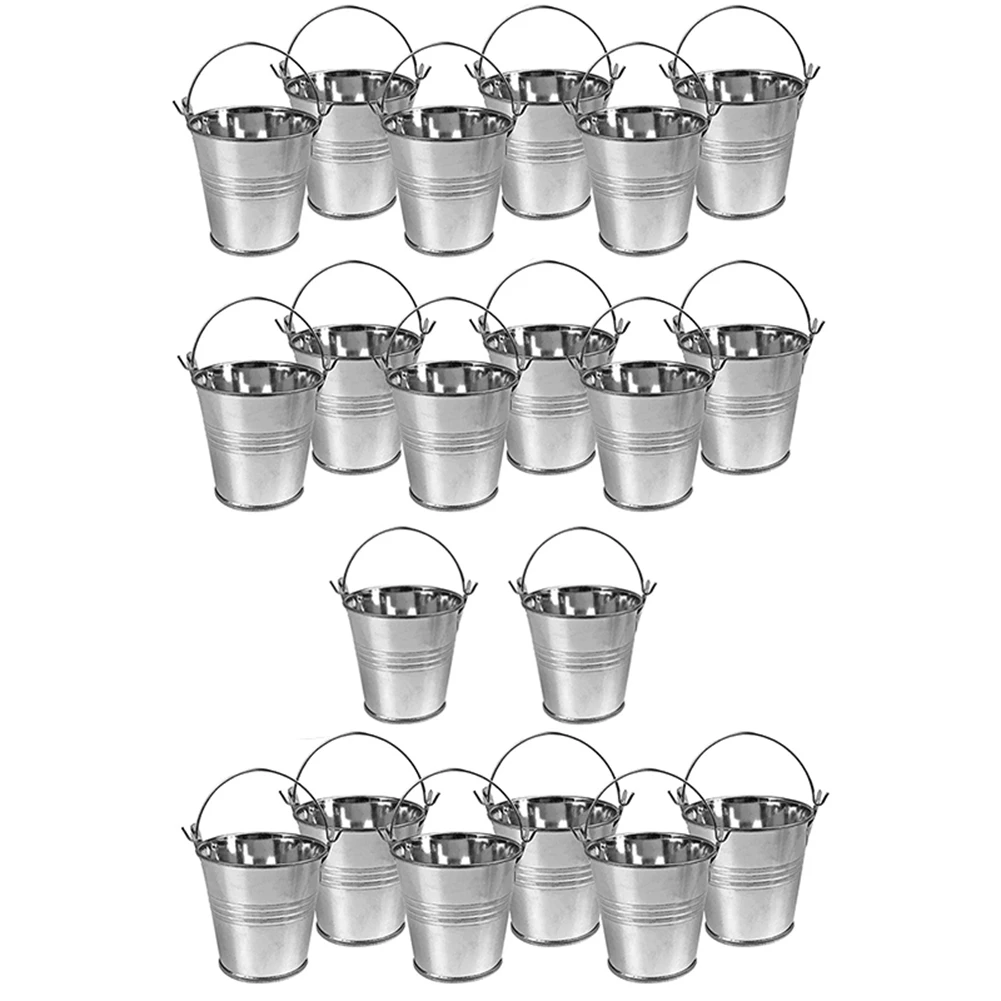 

20Pcs Mini Metal Bucket Portable Flower Pot Vases Planters Lovely Candy Box for Wedding Party Home Decoration