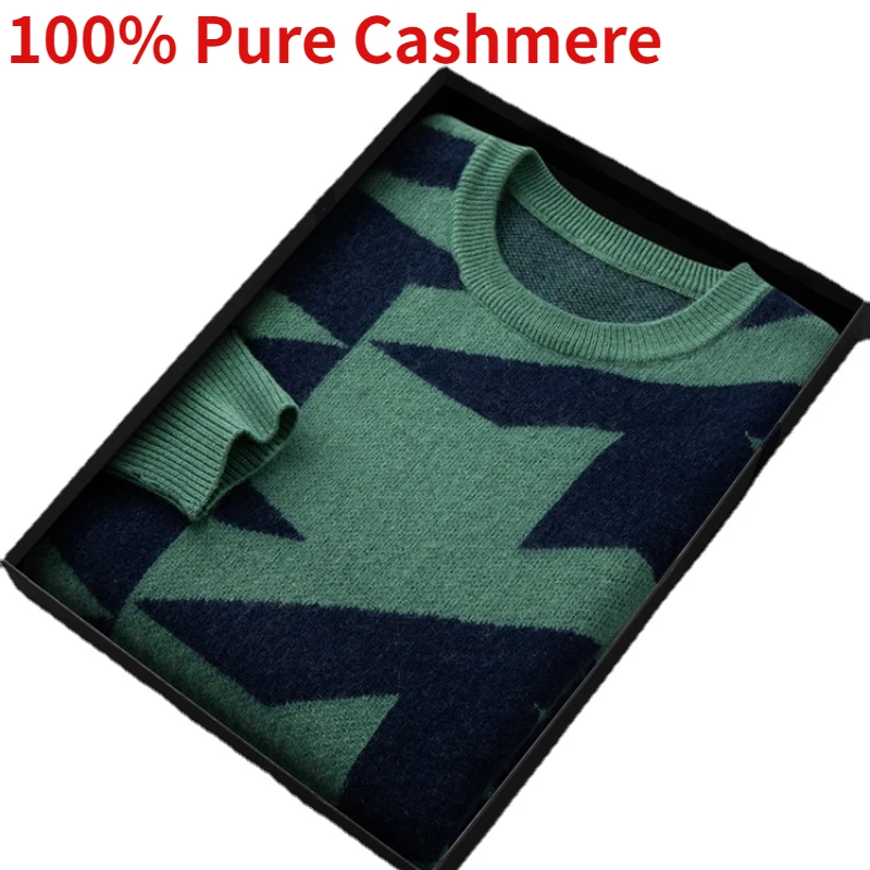 New Arrival Winter Double Line Thickened Men's 100% Pure Cashmere Color Matching Round Neck All Wool Sweater Fashion Size S-3XL
New Arrival Winter Double Line Thickened Men's 100% Pure Cashmere Color Matching Round Neck All Wool Sweater Fashion Size S-3XL