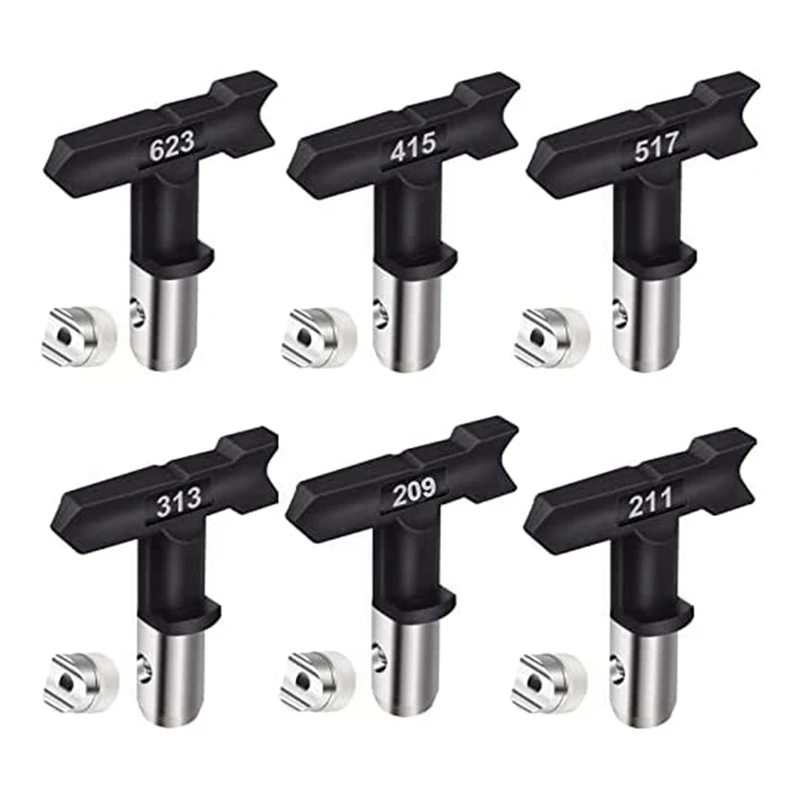 6Pcs Sprayer Tips With Seals, Air-Less Spray Tip Black, Air-Less Paint Sprayer Tips Replacement Parts For Most Spraying
6Pcs Sprayer Tips With Seals, Air-Less Spray Tip Black, Air-Less Paint Sprayer Tips Replacement Parts For Most Spraying