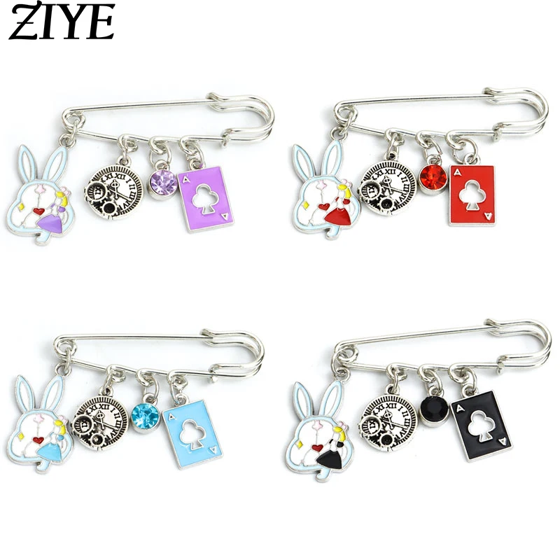 Rabbit Animal Steampunk Clock Pendant Safety Pins Poker Club A Playing Cards Diamond Brooch Lapel Pins Accessories Jewelry Gifts
Rabbit Animal Steampunk Clock Pendant Safety Pins Poker Club A Playing Cards Diamond Brooch Lapel Pins Accessories Jewelry Gifts