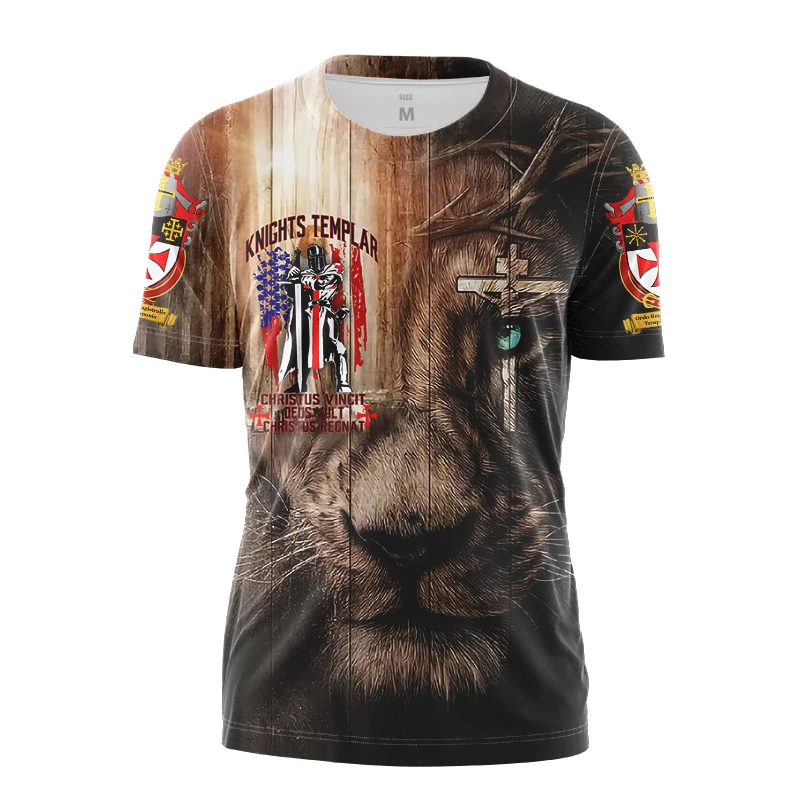 

Retro Lion Crusader 3d Print Tshirt Men Women Templar Knight Art 3D Tshirt Fashion Printing T-shirt 2XS-4XL