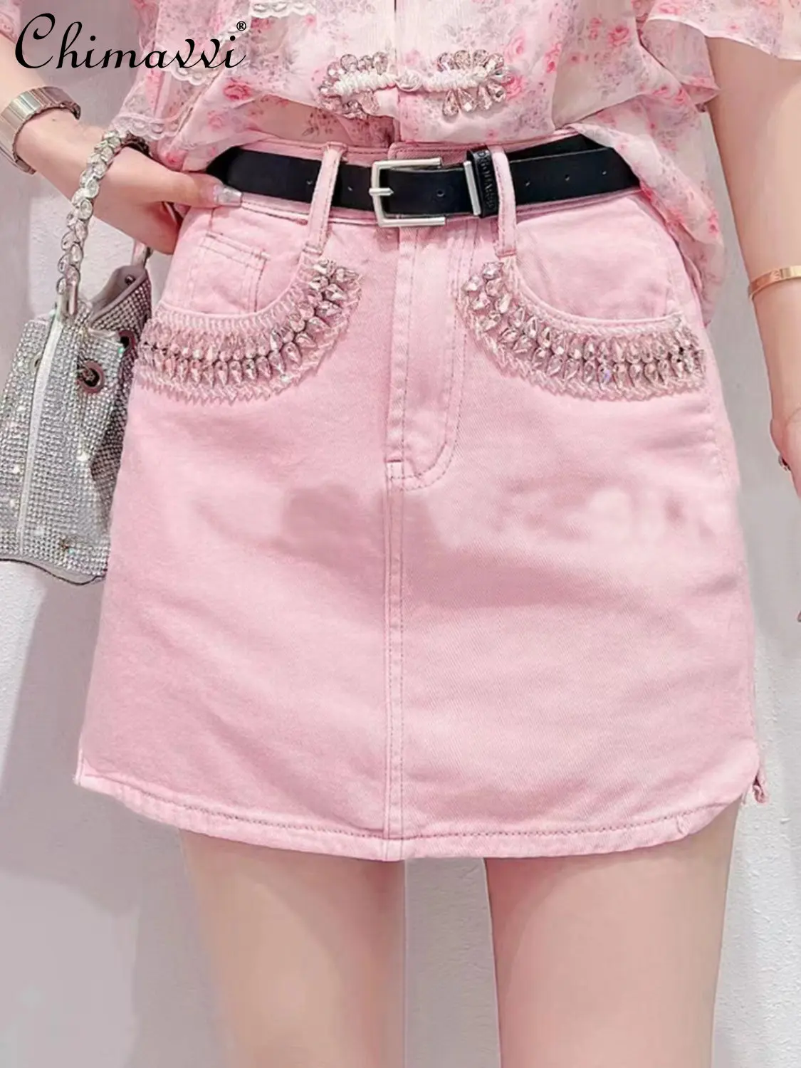 Denim Skirt Female Summer New Korean Sweet Heavy Luxury Rhinestone Skirt Hot Girl High Waist Slim All-Match A- Line Mini Skirts
Denim Skirt Female Summer New Korean Sweet Heavy Luxury Rhinestone Skirt Hot Girl High Waist Slim All-Match A- Line Mini Skirts