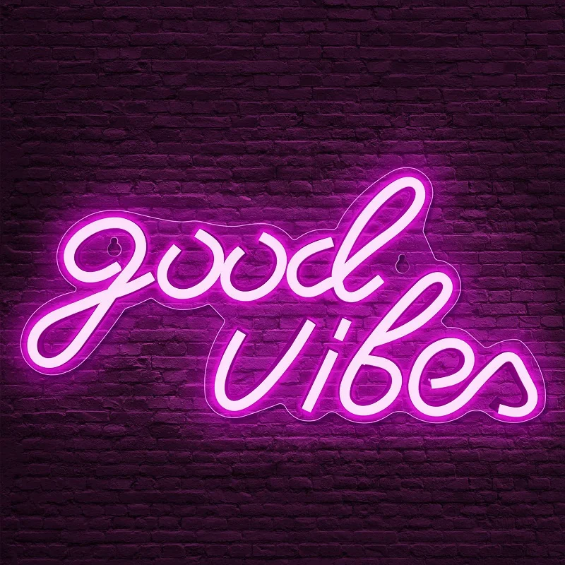 

Good Vibes LED Neon LED Sign Wall Décor Neon Lights Lamp Bedroom Décor For Channel Set Up Décor Wall Art Decoration