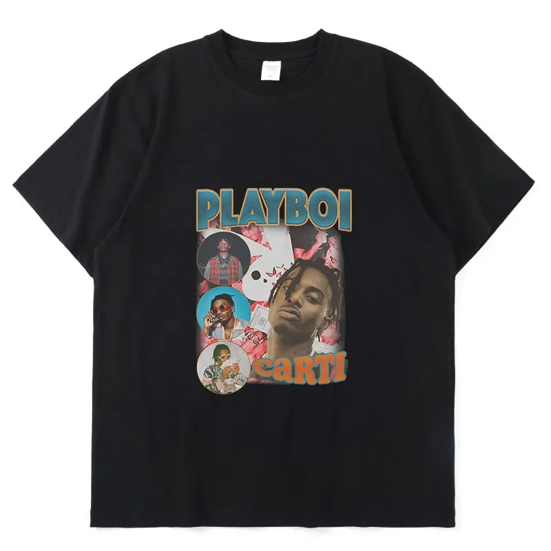 Hip Hop Rap Singer Playboi Carti Classic Personality Print Summer Short Sleeve Quality Cotton Design Loose Casual Man T-shirt
Hip Hop Rap Singer Playboi Carti Classic Personality Print Summer Short Sleeve Quality Cotton Design Loose Casual Man T-shirt