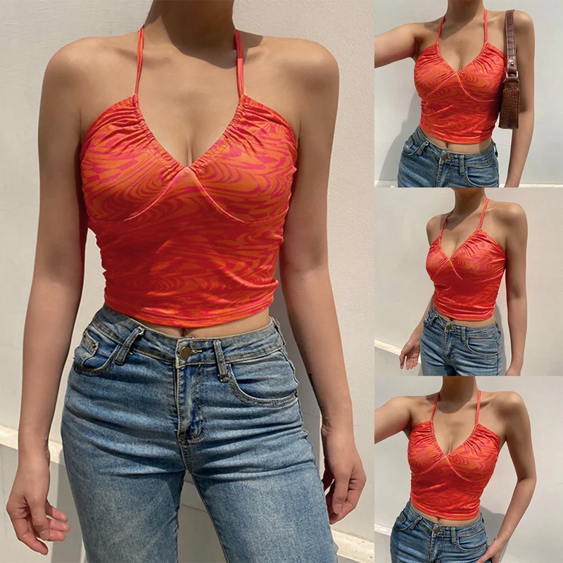 ASDS-Aesthetic Cute Cami Top Women Tie Dye Print Kawaii Clothes V Neck Sexy Halter Tops Summer Club Rave Outfits 
ASDS-Aesthetic Cute Cami Top Women Tie Dye Print Kawaii Clothes V Neck Sexy Halter Tops Summer Club Rave Outfits