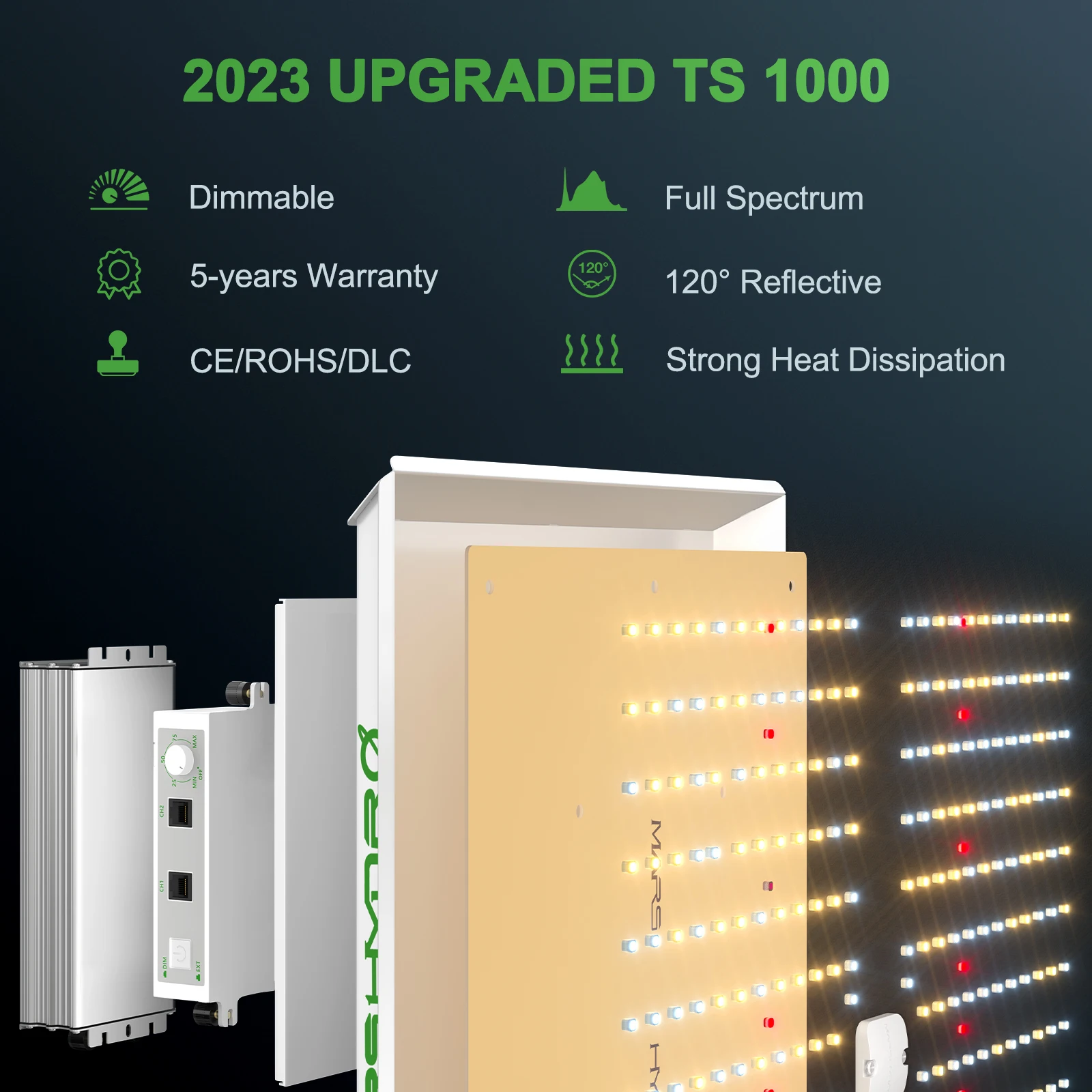 2023 Mars Hydro TS 1000 150 Вт Светодиодная лампа для роста растений квантовая панель