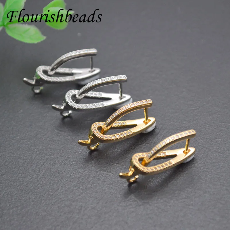 

13x20mm New Style Real Gold Plated Earring Hooks Basic Fastener Earwire Fixtures Clasps Accessories 30pcs/lot