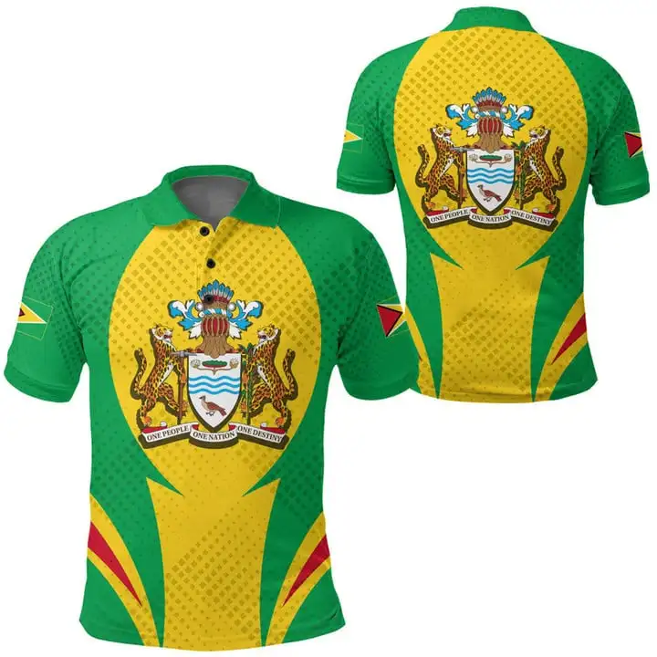 Guyana Flag & Coat of Arms Customized Polo Shirts Summer Casual Streetwear Men's Fashion Loose Jersey Plus Size Sportswear
Guyana Flag & Coat of Arms Customized Polo Shirts Summer Casual Streetwear Men's Fashion Loose Jersey Plus Size Sportswear