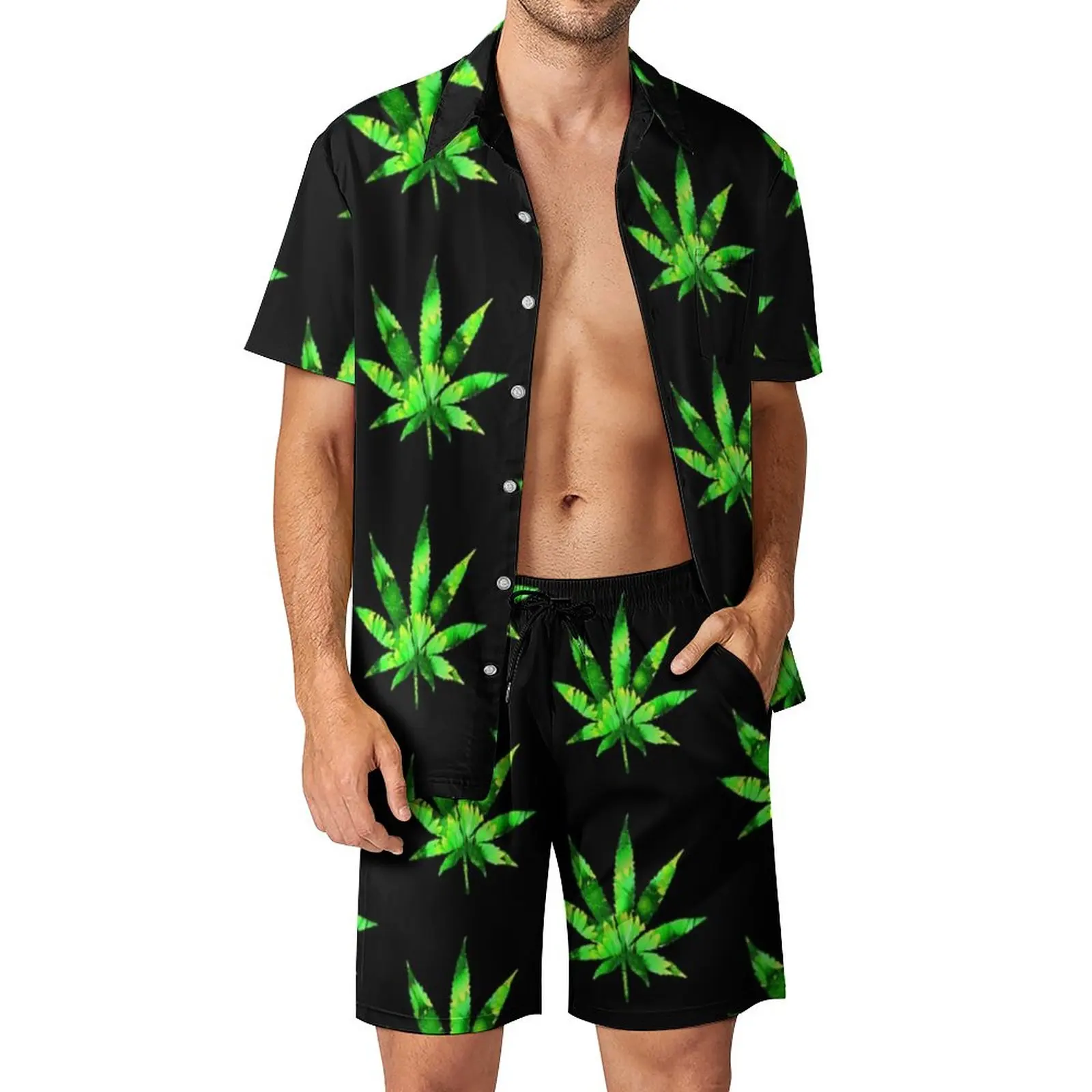 Green Weed Men Sets Leaves Print Casual Shirt Set Streetwear Outdoor Shorts Summer Suit Two-piece Plus Size 3XL
Green Weed Men Sets Leaves Print Casual Shirt Set Streetwear Outdoor Shorts Summer Suit Two-piece Plus Size 3XL