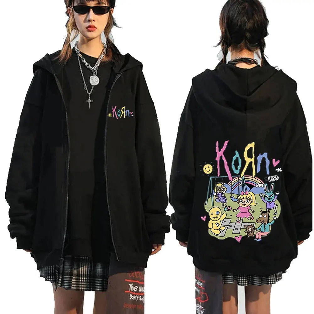 Korn Cartoon Rock Band Music Zipper Hoodie Men's Women's Vintage Metal Gothic Oversized Zip Up Sweatshirt Streetwear Jackets
Korn Cartoon Rock Band Music Zipper Hoodie Men's Women's Vintage Metal Gothic Oversized Zip Up Sweatshirt Streetwear Jackets