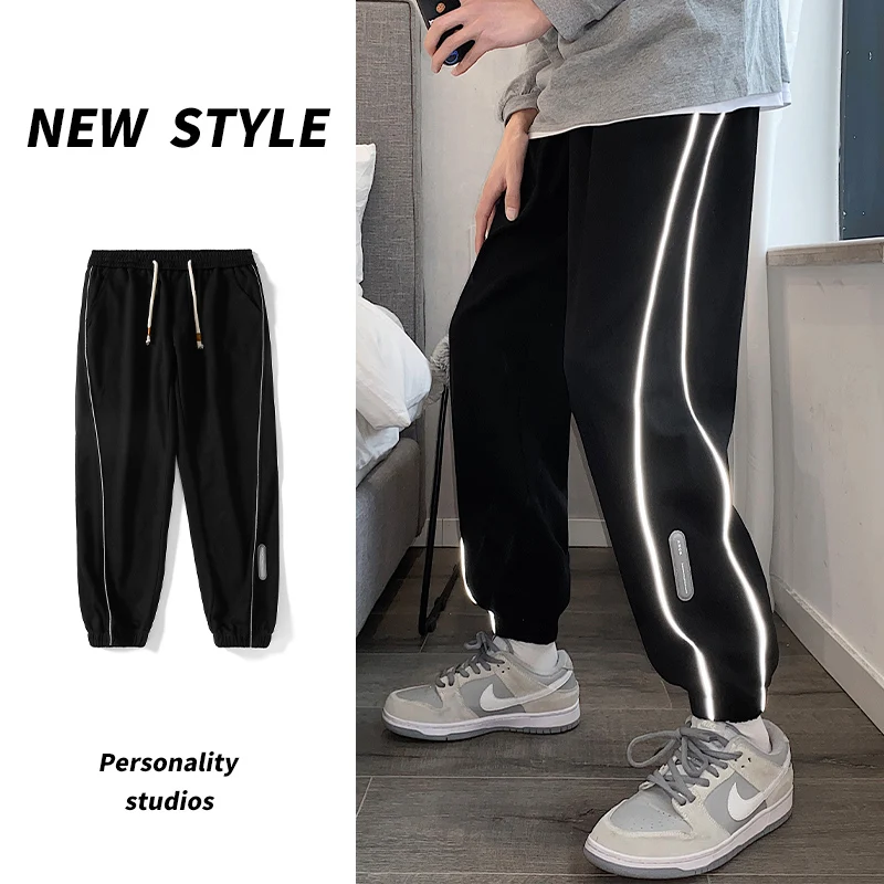 Urban Sweatpants Male Loose Jogger Running Trousers Casual Jersey Track Pants All-match Reflective Strip Tracksuit Pants Men
Urban Sweatpants Male Loose Jogger Running Trousers Casual Jersey Track Pants All-match Reflective Strip Tracksuit Pants Men