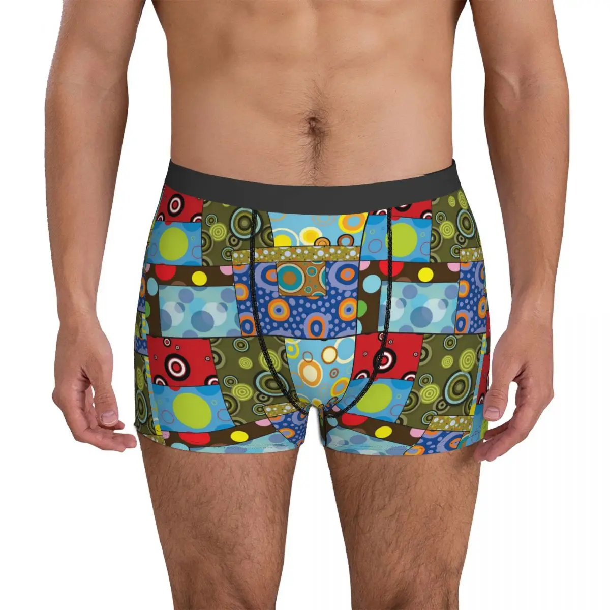 Трусы-боксеры мужские в горошек, удобное нижнее белье с пэчворком, с принтом в ретро стиле 50-х годов, шорты-боксеры оверсайз 
Трусы-боксеры мужские в горошек, удобное нижнее белье с пэчворком, с принтом в ретро стиле 50-х годов, шорты-боксеры оверсайз