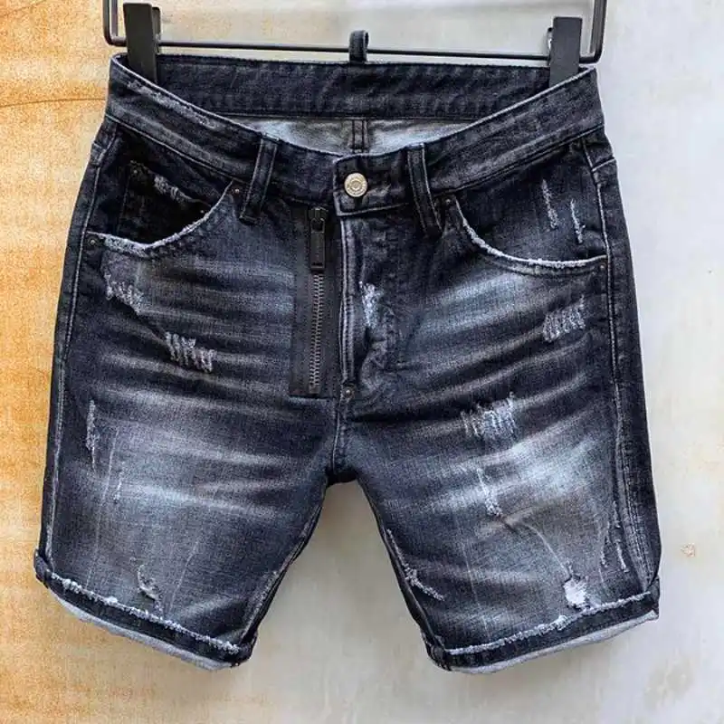 

MIX Style Dsq Brand D2 Italy BIKER Jeans Men Shorts Jeans Men Denim Trousers Slim Black Hole Ripped Jeans for Men 44-54