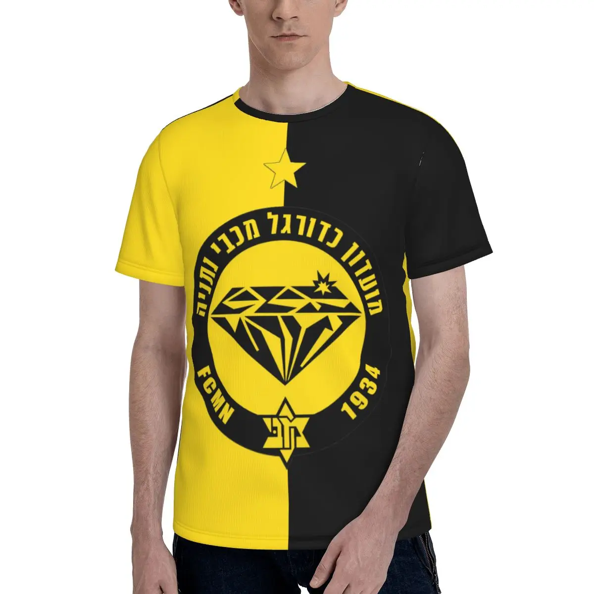 Maccabi Netanya FC Men's Short Sleeve T-Shirt Full Printing Cool Design Shirt Novelty Tees T-Shirt for Mens Boys
Maccabi Netanya FC Men's Short Sleeve T-Shirt Full Printing Cool Design Shirt Novelty Tees T-Shirt for Mens Boys