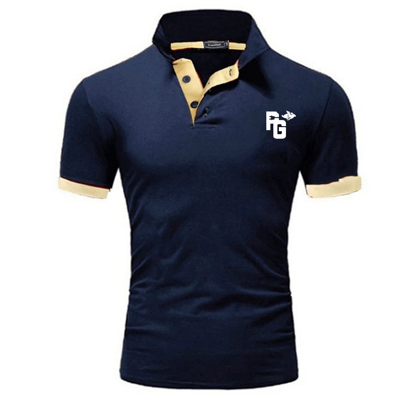 Мужская рубашка-поло с коротким рукавом, новая одежда контрастных цветов, летняя уличная одежда, повседневные Модные мужские топы 
Мужская рубашка-поло с коротким рукавом, новая одежда контрастных цветов, летняя уличная одежда, повседневные Модные мужские топы