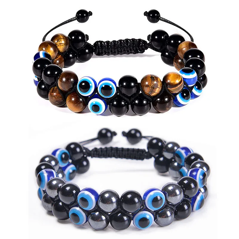 Double Layer Natural Tiger Eye Stone Bracelet for Men Women Lucky Evil Eye Bracelet Hematite Beads Man Bracelet Healing Jewelry
Double Layer Natural Tiger Eye Stone Bracelet for Men Women Lucky Evil Eye Bracelet Hematite Beads Man Bracelet Healing Jewelry