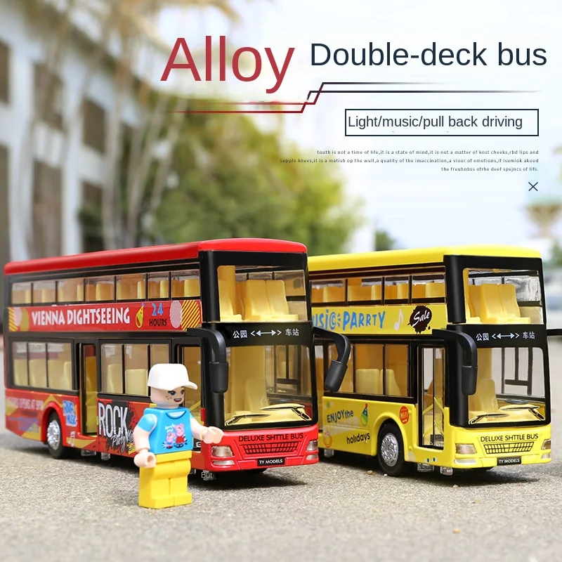 Модель двухуровневого автобуса из сплава, Игрушечная модель, большой игрушечный автобус с открытой дверью, игрушечный автомобиль для мальч... 
Модель двухуровневого автобуса из сплава, Игрушечная модель, большой игрушечный автобус с открытой дверью, игрушечный автомобиль для мальч...