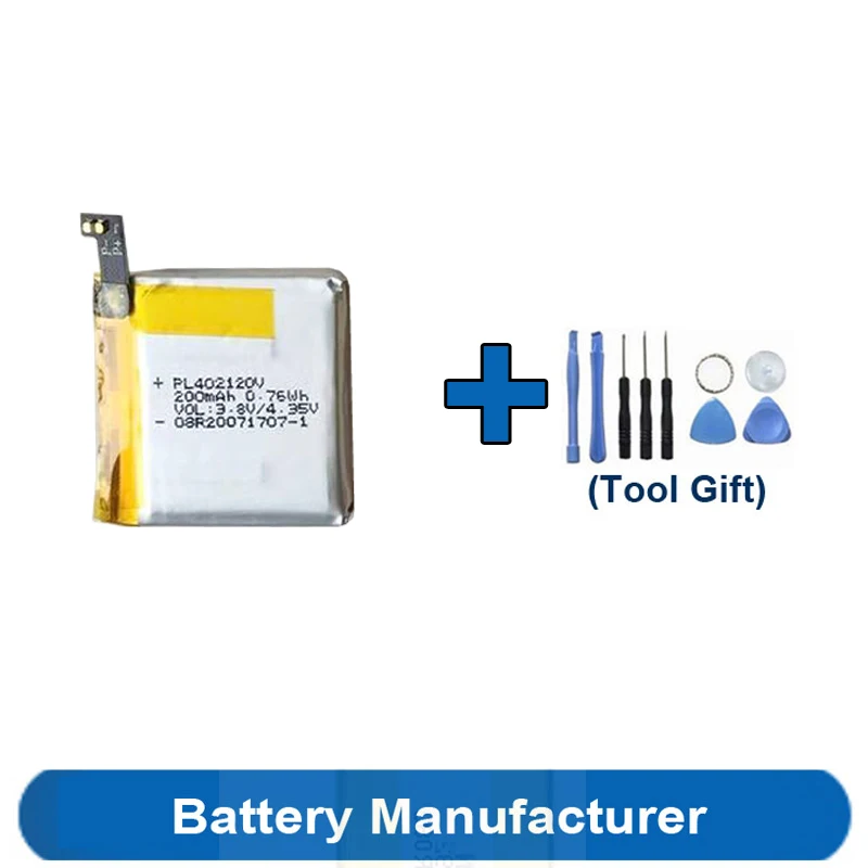 Toolsets Gift+ 0.76Wh 200mAh PL402120V Battery For HUAMI AMAZFIT Bip S 1S / A1608 Smart Watch Batterie Accumulator AKKU
Toolsets Gift+ 0.76Wh 200mAh PL402120V Battery For HUAMI AMAZFIT Bip S 1S / A1608 Smart Watch Batterie Accumulator AKKU